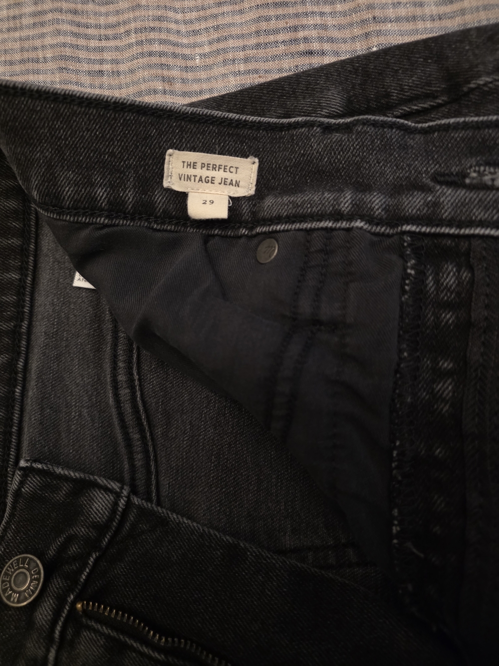 Madewell Black The Perfecr Vintage Straight Leg Jeans Size 28 - Picture 4 of 8